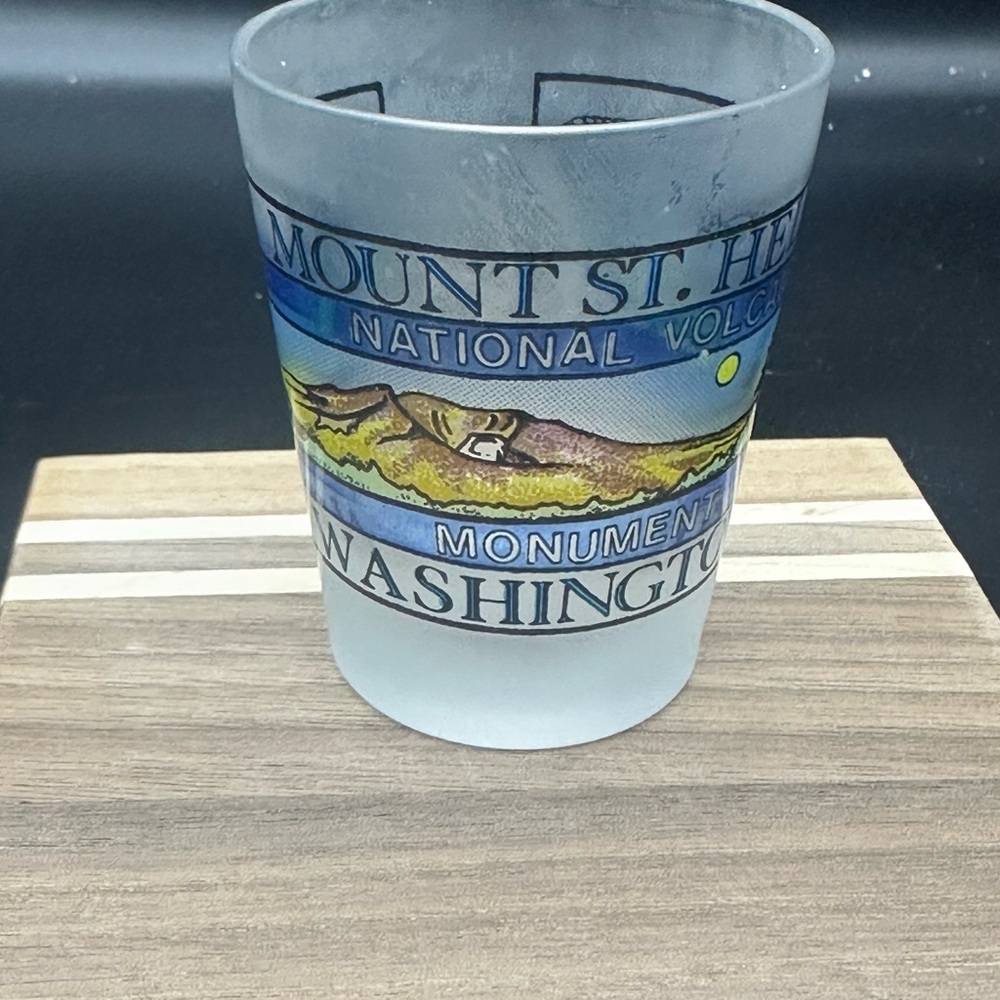 Mount St. Helens Frosted Shot Glass